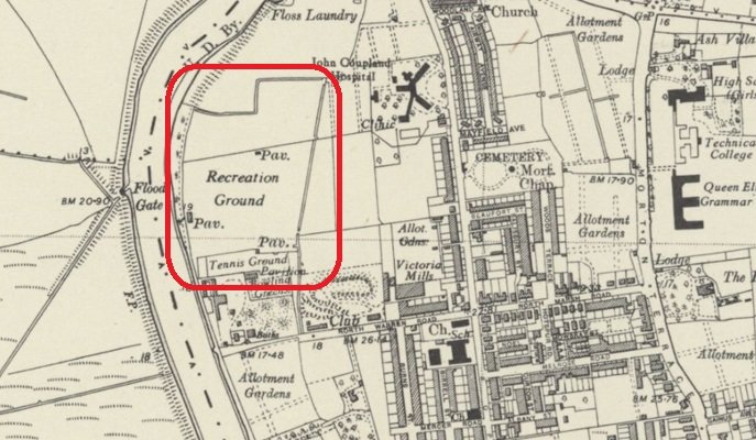 Gainsborough - Rose Brothers Sports Ground : Map credit National Library of Scotland